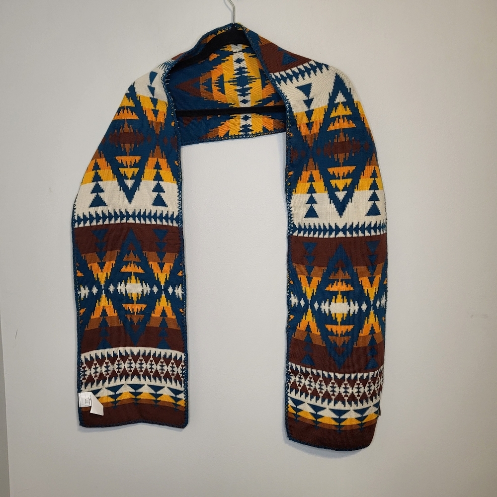 Pendleton 100% Merino Wool Knit Patterned Scarf S… - image 1